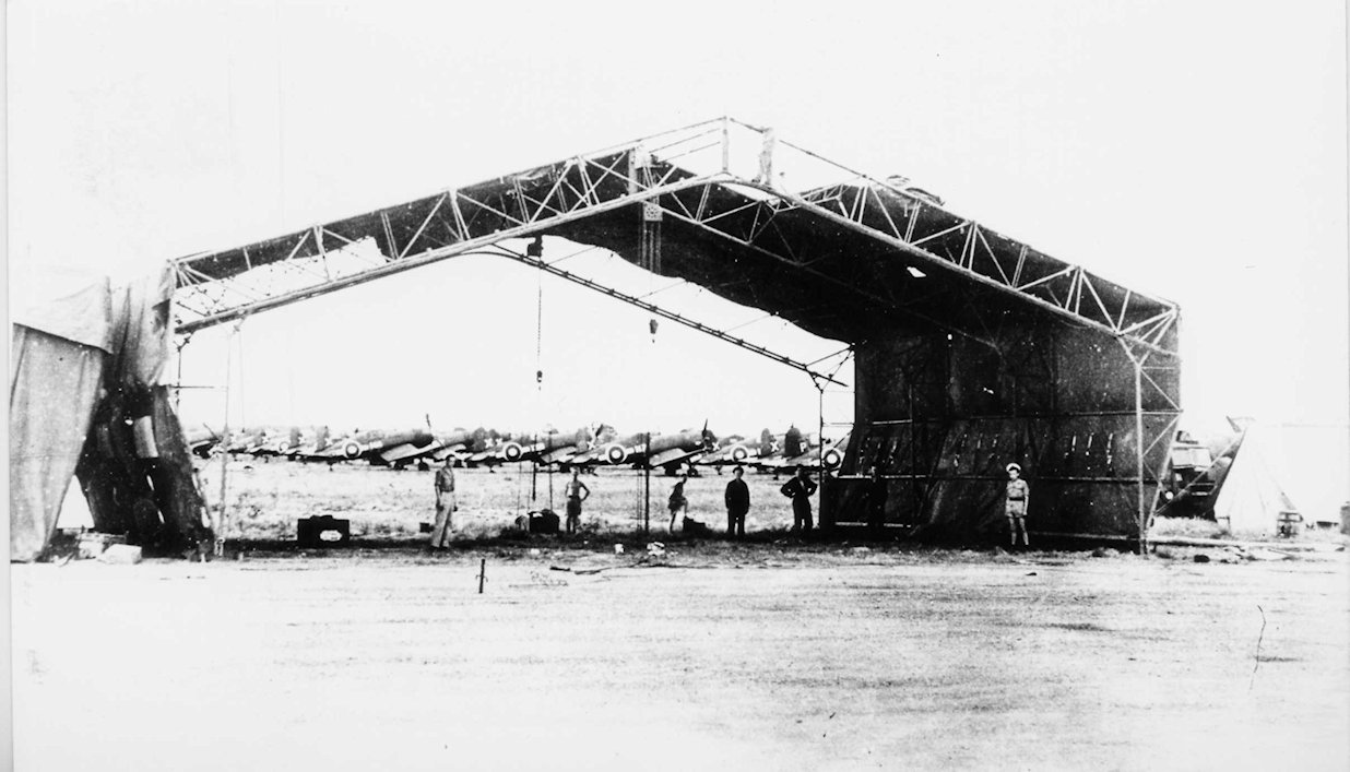 Dorland hangar under construction