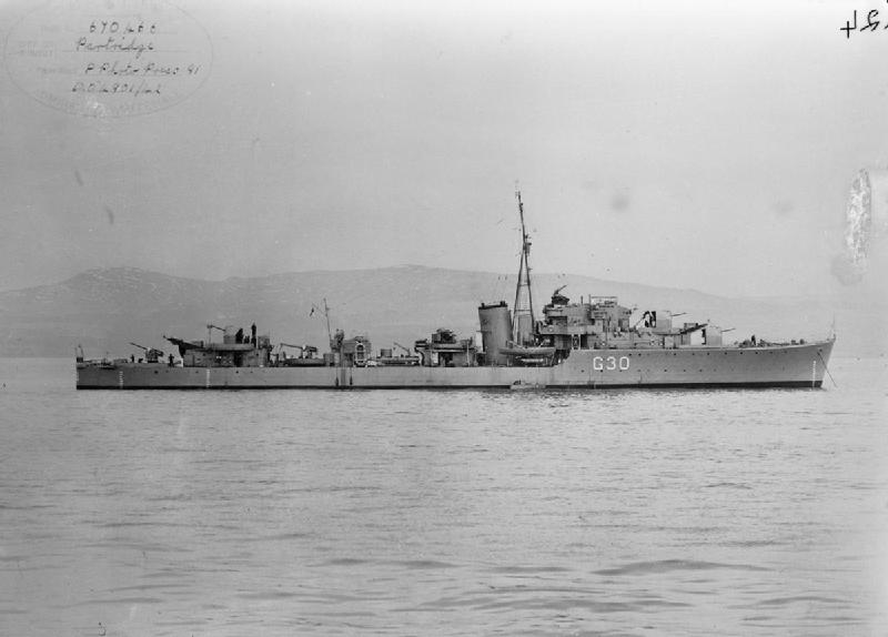 HMS Partridge at anchor
